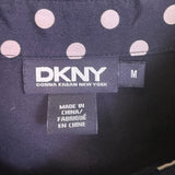 DKNY Womens Navy Polka Dot Silk-Blend Shirt Dress With Belt Size M