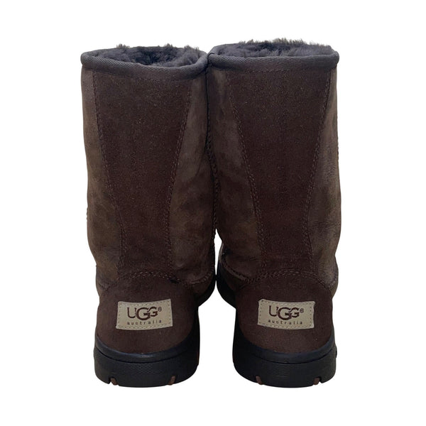 UGG Women’s Brown Suede Mid-Calf Warm Lined  Ultimate Short Boots Size W8
