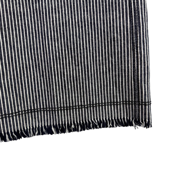 ATM Womens Black & White Stripe Cotton/Spandex Cropped Wide-Leg Pants Size 0