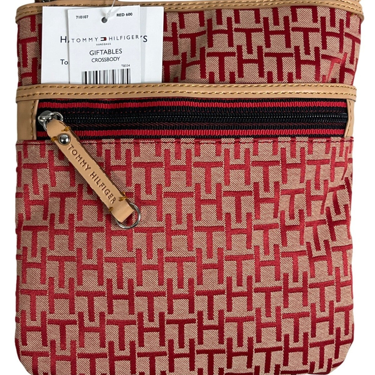 Tommy Hilfiger Crossbody Red Shoulder Bag Outside and Inside Zipper Sz M - NWT