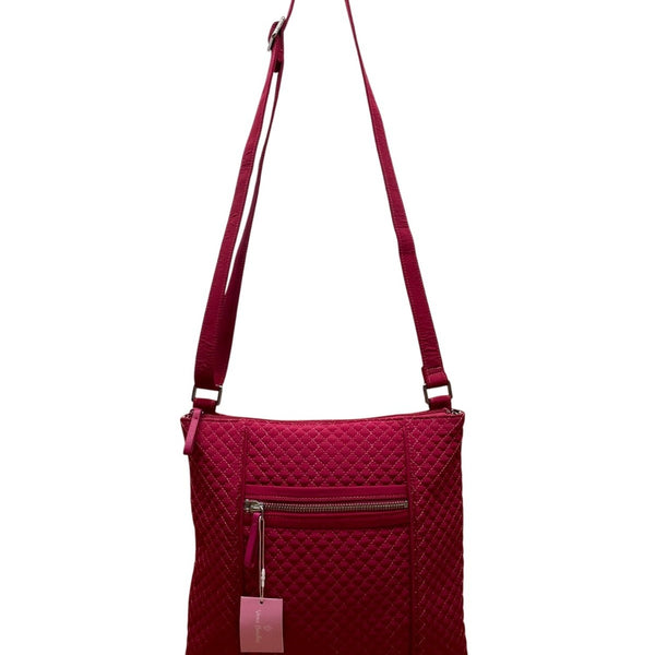 Vera Bradley Women’s Pink Quilted Zipper Closure Iconic Hipster Crossbody Bag
