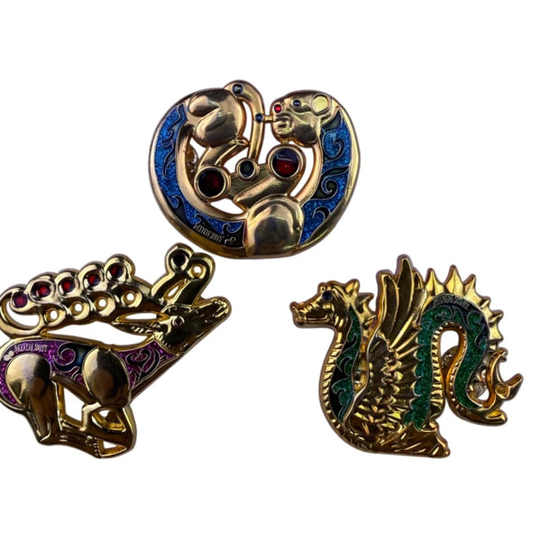 Destination Imagination Gold Tone Multicolor Enamel Museum Art Design Pins