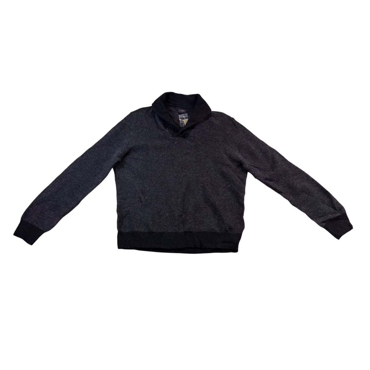 J. Crew Mens Dark Gray Wool Shawl Collar Sweater Warm Stylish Lightweight Sz XL
