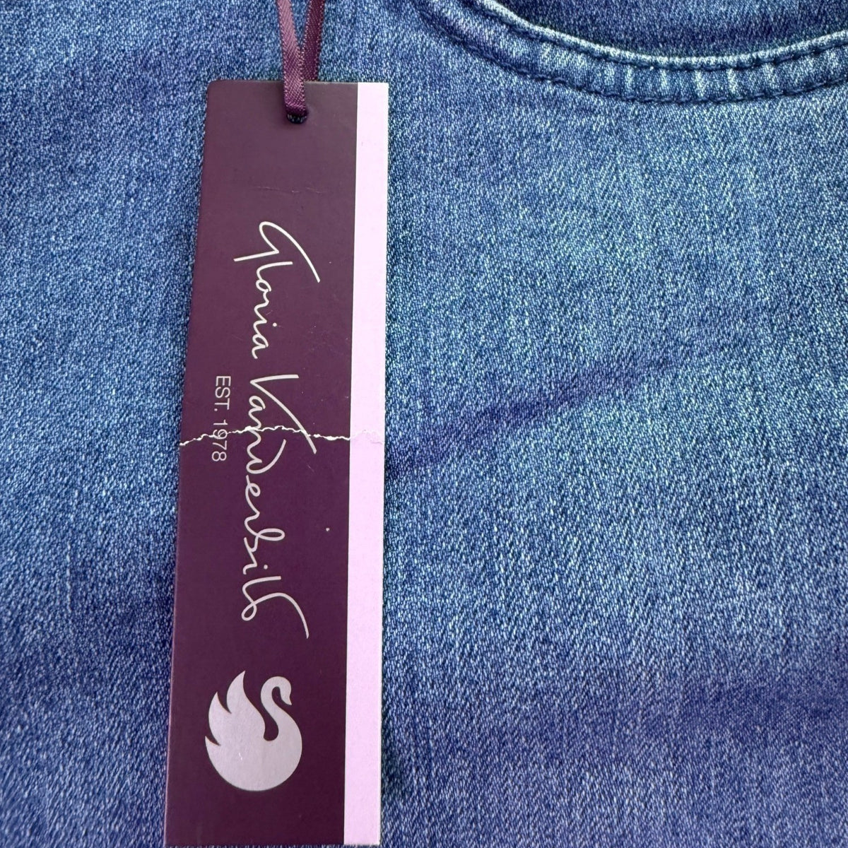 Gloria Vanderbilt Womens Blue Amanda Slimming Pull-On Denim Jeans Size 16