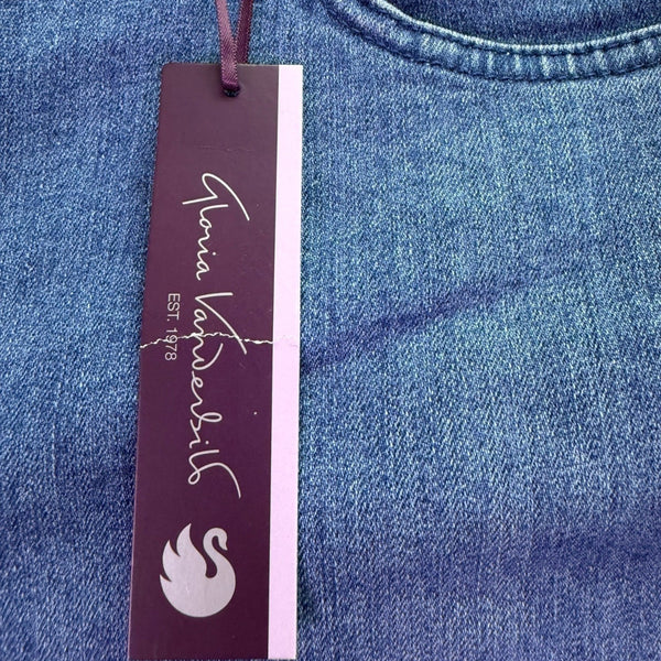 Gloria Vanderbilt Womens Blue Amanda Slimming Pull-On Denim Jeans Size 16