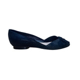 Loeffler Randall Women’s Black Suede With Bow Open-Toe Flats Size 7