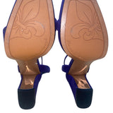 Franco Sarto Women’s Purple Suede Adjustable Strap Block Heel Sandals Size 7M