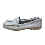 Coach Women's White Leather Golden Signature Logo Slip-on Odette Loafers Sz 10B