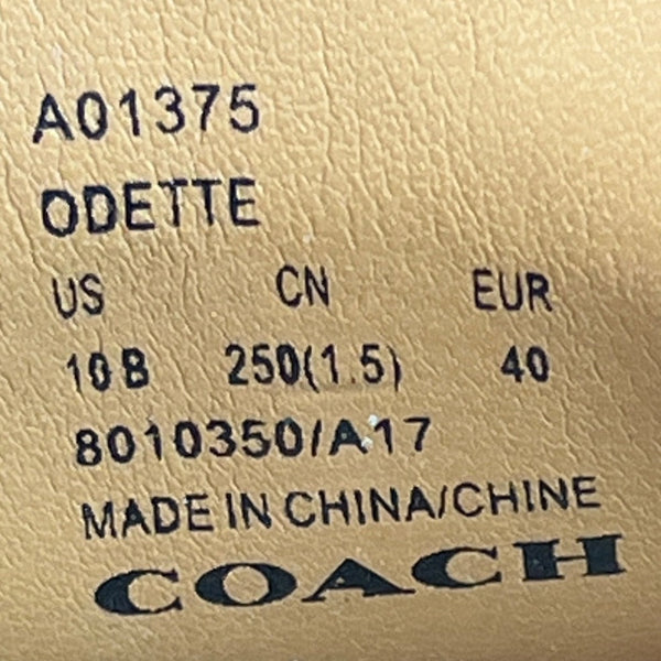 Coach Women's White Leather Golden Signature Logo Slip-on Odette Loafers Sz 10B