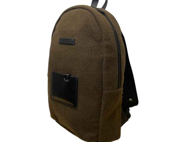 Sherpani Women’s Olive/Black Indie Wool With Leather Accents Backpack Sz M