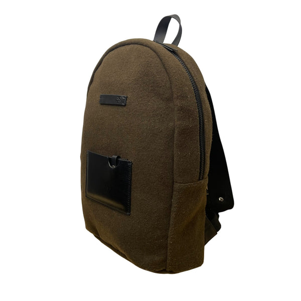 Sherpani Women’s Olive/Black Indie Wool With Leather Accents Backpack Sz M