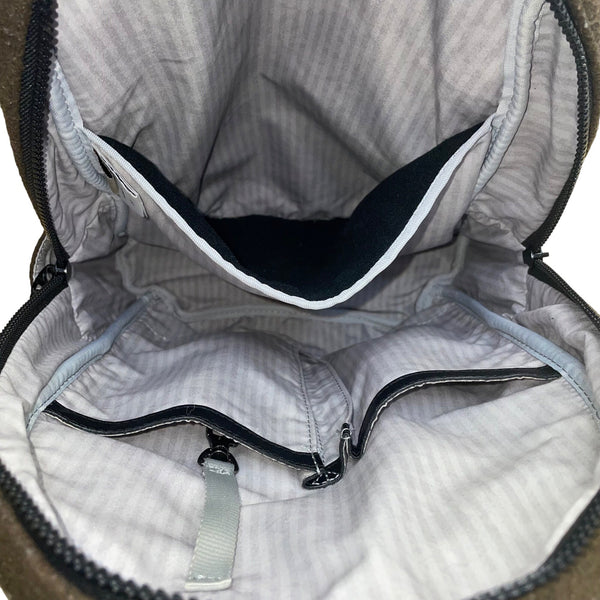Sherpani Women’s Olive/Black Indie Wool With Leather Accents Backpack Sz M