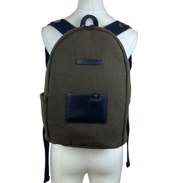 Sherpani Women’s Olive/Black Indie Wool With Leather Accents Backpack Sz M