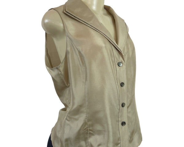 Jones New York Collection Womens Beige Sleeveless Blouse Size 10 - New