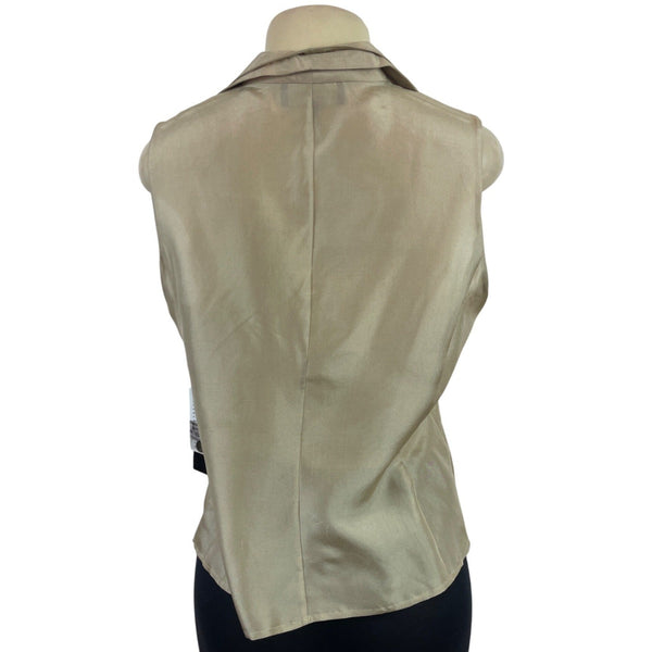 Jones New York Collection Womens Beige Sleeveless Blouse Size 10 - New