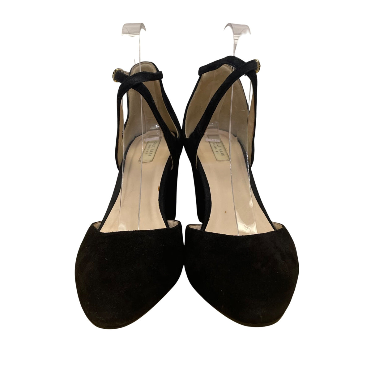 Cole Haan Women’s Black Suede Grand Os Ankle Strap Wedge Heels Size 8.5