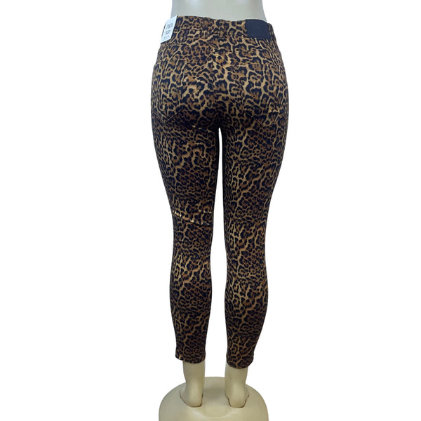 Zara Women’s Leopard Print Skinny Pants With Zipper Details Size 6 - New