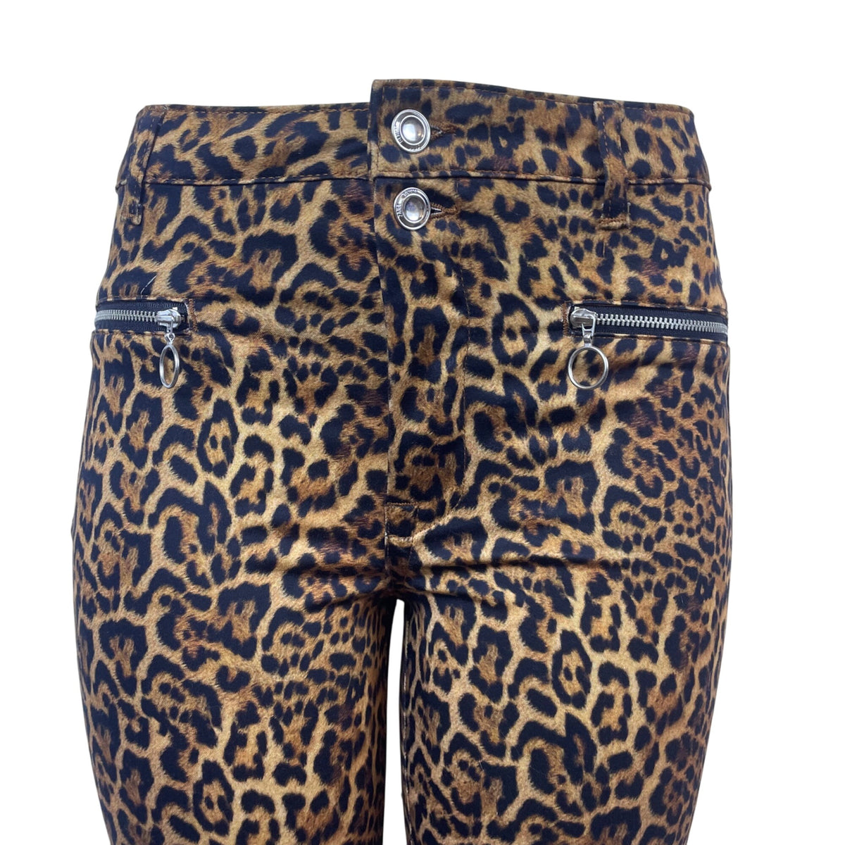 Zara Women’s Leopard Print Skinny Pants With Zipper Details Size 6 - New