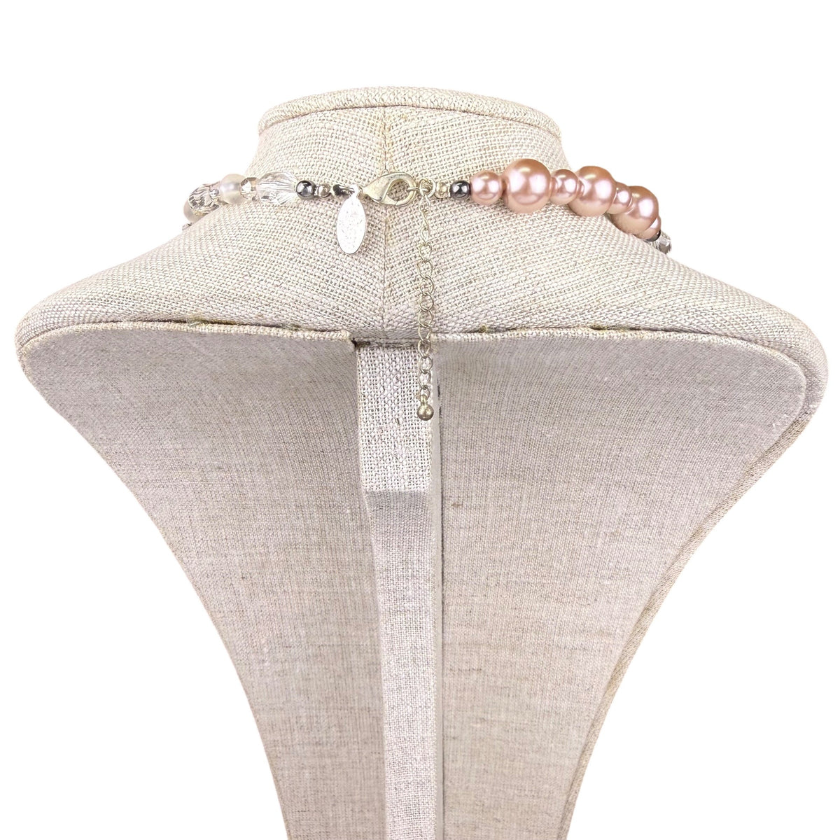 White House Black Market Womens Silver Tone Pearl & Glass Bead Necklace Adjustable