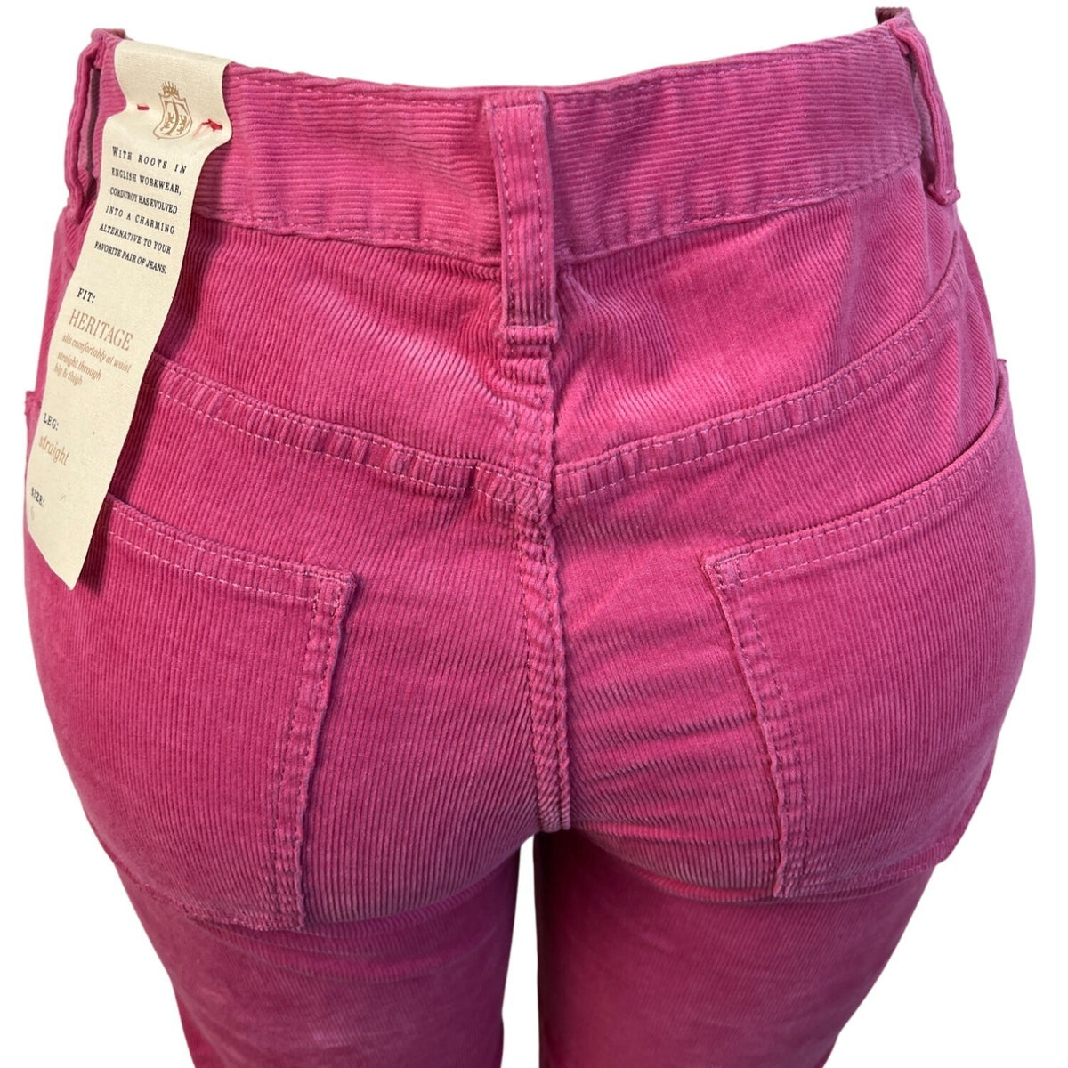 Talbots Womens Pink Corduroy Jeans Mid-Rise Straight-Leg 711 Fit Size 6 - New