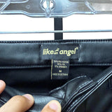 Like An Angel Womens Black Faux Leather Pants M Slim Fit Stretchy