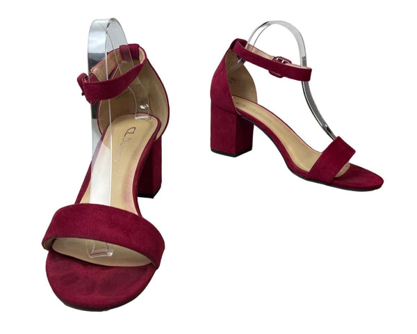 CL By Laundry Women's Ruby Red Super Suede Jody Wedge Heels Sz 10