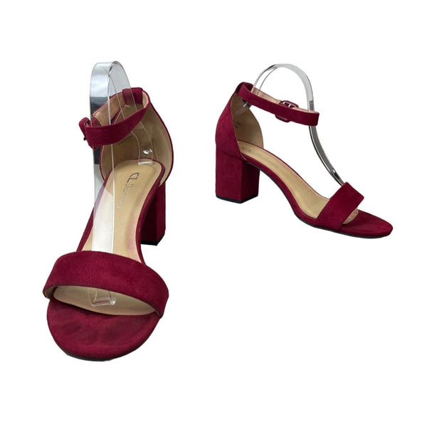 CL By Laundry Women's Ruby Red Super Suede Jody Wedge Heels Sz 10