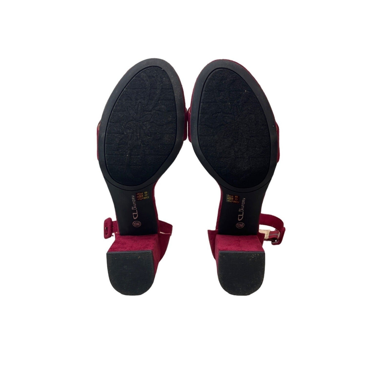 CL By Laundry Women's Ruby Red Super Suede Jody Wedge Heels Sz 10