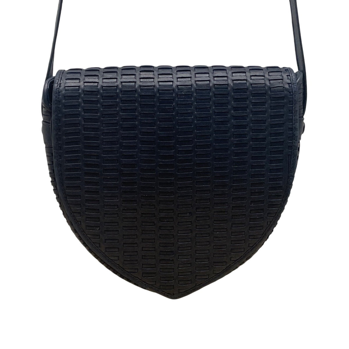 Charles Jourdan Blue Woven Leather Strapped Snap Closure Crossbody Bag Sz S
