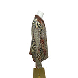 Crush Animal Print Button-Up Blouse Womens Fashion Top Brown Sz L/XL