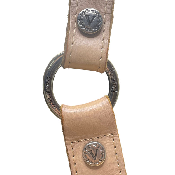 Valentina Women’s Black & Pink Leather Adjustable Straps Shoulder Tote Bag