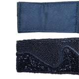 Black Beaded Waist Belt With detachable Closure - Talbots Size M