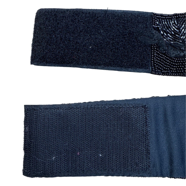 Black Beaded Waist Belt With detachable Closure - Talbots Size M