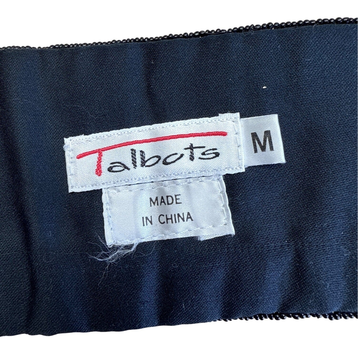 Black Beaded Waist Belt With detachable Closure - Talbots Size M