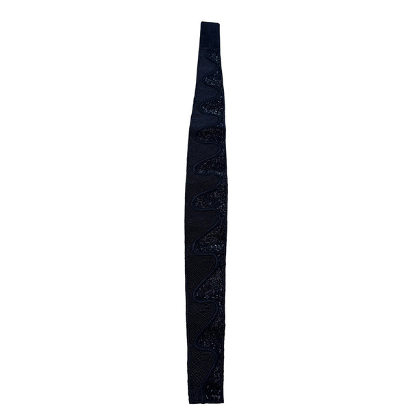 Black Beaded Waist Belt With detachable Closure - Talbots Size M