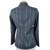 Modful Women's Blue Striped One Button Notched Lapel Blazer Sz XS - NWT