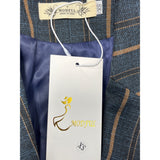 Modful Women's Blue Striped One Button Notched Lapel Blazer Sz XS - NWT