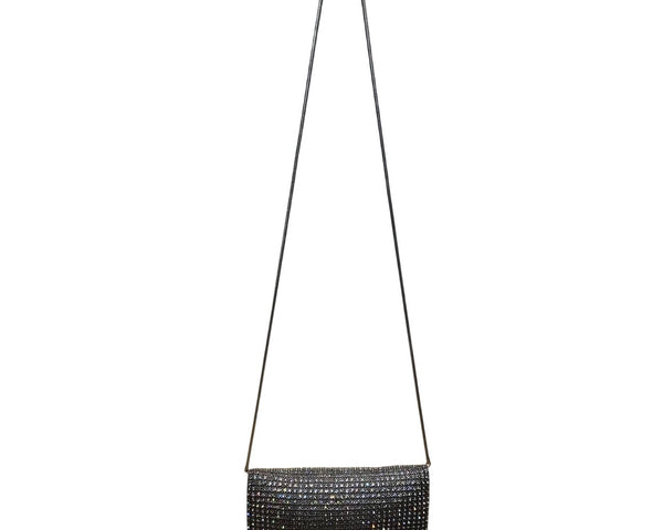 Unbranded Women’s Silver Rhinestone Magnetic Closure Evening Crossbody Bag Sz S