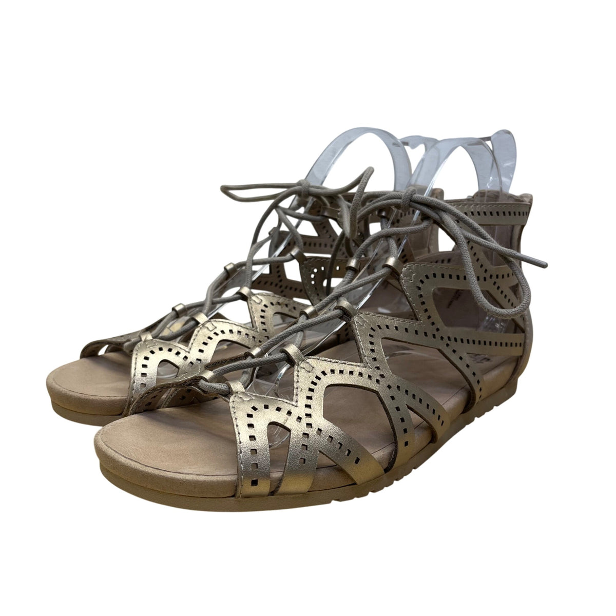 Earth Women’s Titanium Leather Comfortable Lace-Up Gladiator Sandals Size 11