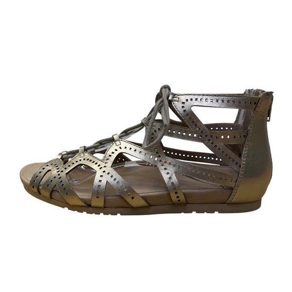 Earth Women’s Titanium Leather Comfortable Lace-Up Gladiator Sandals Size 11