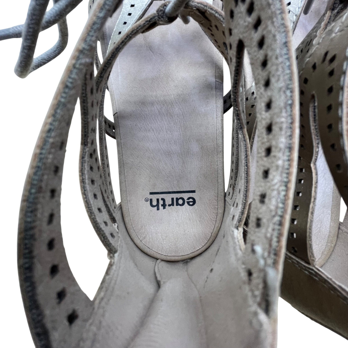 Earth Women’s Titanium Leather Comfortable Lace-Up Gladiator Sandals Size 11