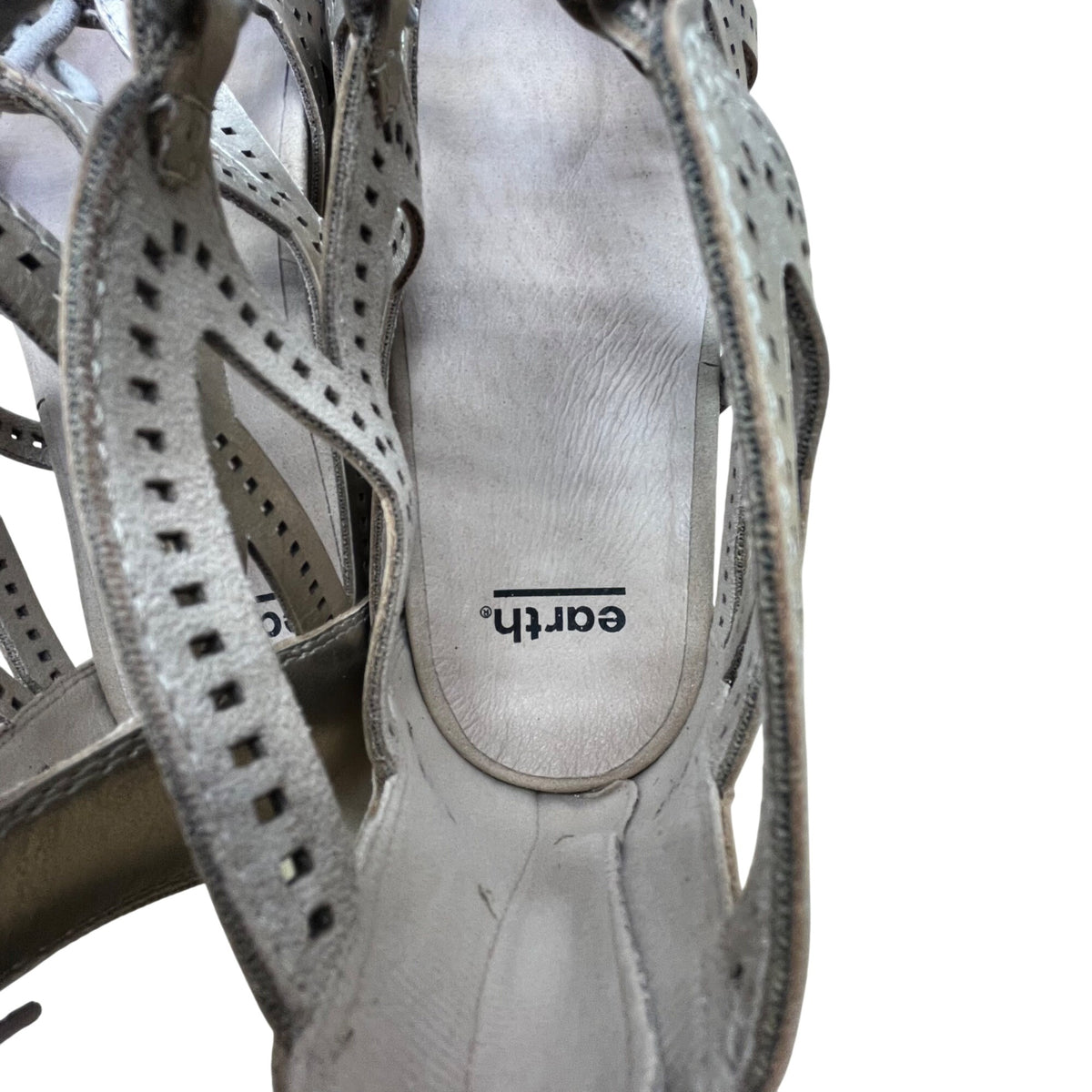 Earth Women’s Titanium Leather Comfortable Lace-Up Gladiator Sandals Size 11