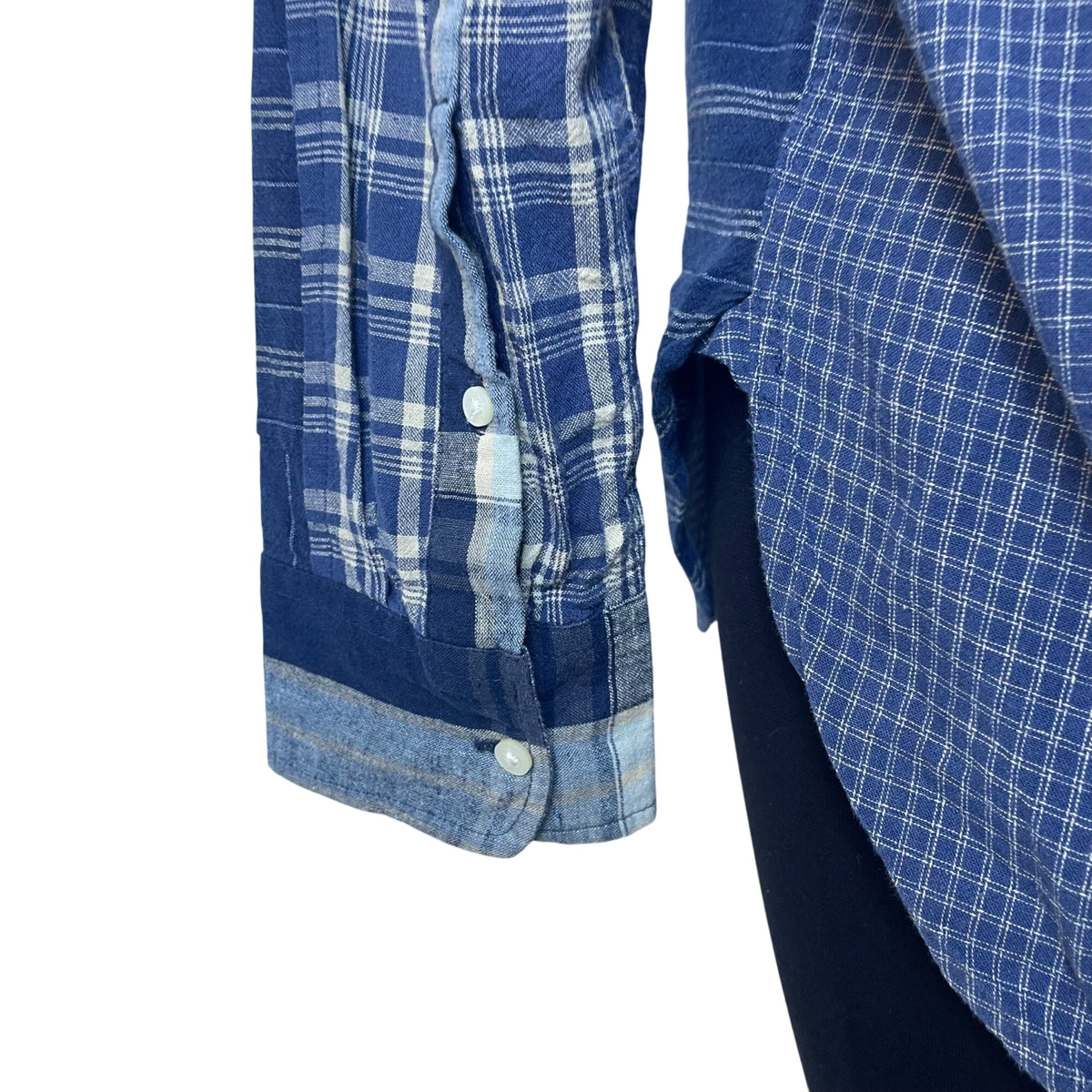 Ralph Lauren Patchwork Blue Women’s Button-Up Long Sleeve Shirt Relaxed Fit