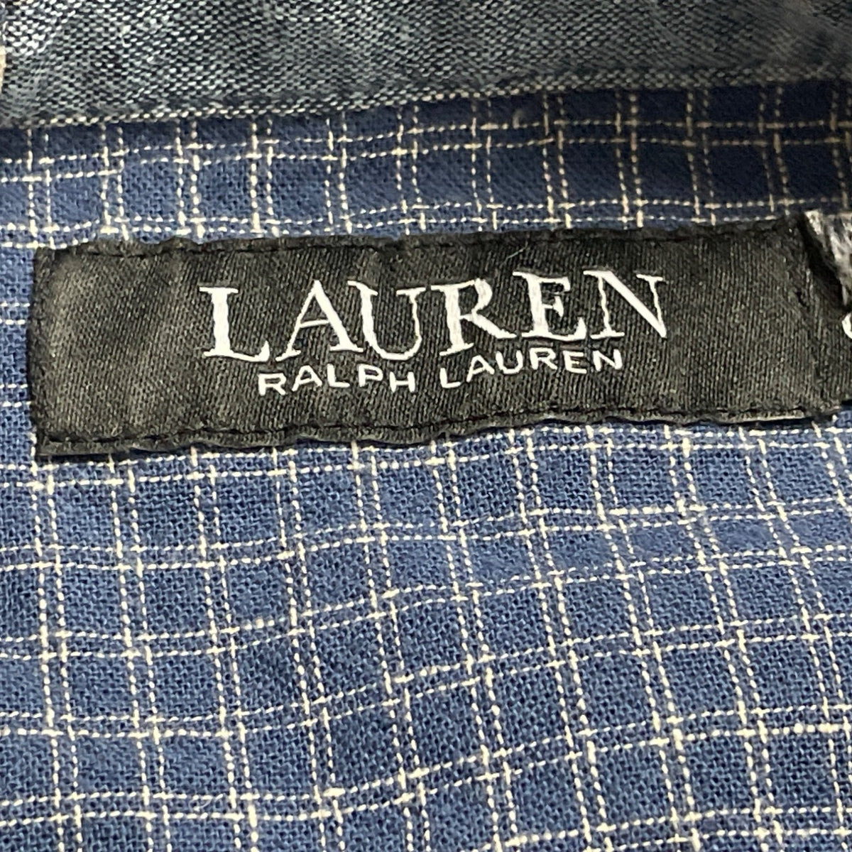 Ralph Lauren Patchwork Blue Women’s Button-Up Long Sleeve Shirt Relaxed Fit