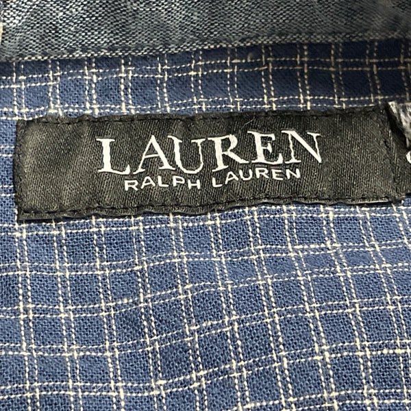 Ralph Lauren Patchwork Blue Women’s Button-Up Long Sleeve Shirt Relaxed Fit