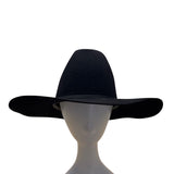 Red Wulf Black Cowboy Hat W/ Feather Accent Beaver Felt Western Style Sz 7 1/8