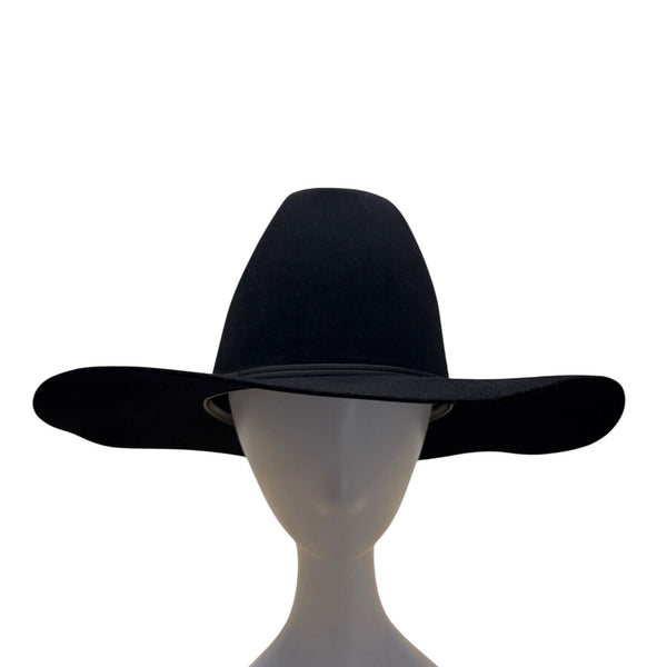 Red Wulf Black Cowboy Hat W/ Feather Accent Beaver Felt Western Style Sz 7 1/8