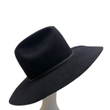 Red Wulf Black Cowboy Hat W/ Feather Accent Beaver Felt Western Style Sz 7 1/8