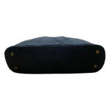Black Faux Suede With Embroidered Swirl Detail & Brass Hardware Shoulder Bag