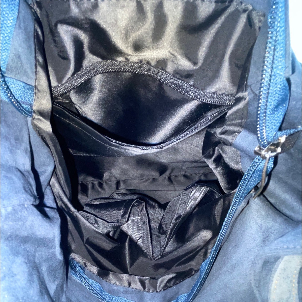 Black Faux Suede With Embroidered Swirl Detail & Brass Hardware Shoulder Bag